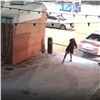 Разъяренная девушка сломала шлагбаум у красноярского бара (видео)
