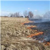 На юге Красноярского края загорелась сухая трава