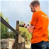 Волонтеры Красноярской ГЭС построили вольер для собак-инвалидов в приюте «Белый кот»