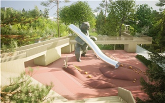 «Горка-медведь, скалодром и тарзанка»: как будет выглядеть площадка «Берлога» в красноярском Центральном парке