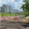 В Ленинском районе Красноярска на месте пустыря благоустраивают сквер со смотровыми площадками