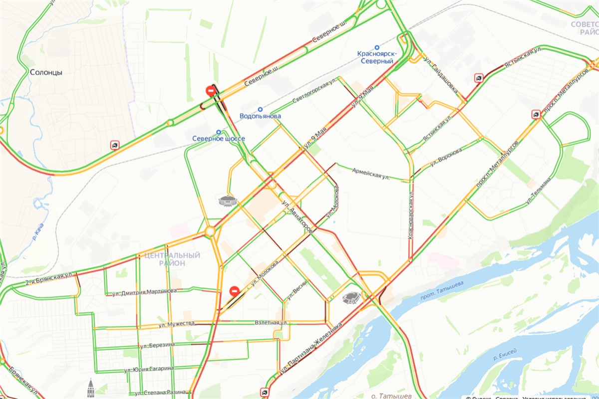 Красноярск сковали 9-балльные предпраздничные пробки (видео) / Происшествия  Красноярска и Красноярского края / Newslab.Ru